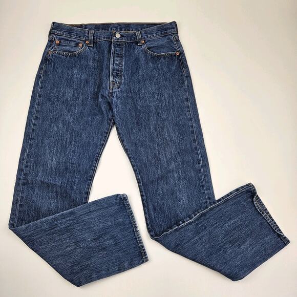 Levi's 501xx Original Fit Jeans Men's 36x34 Button Fly Classic Straight Leg Blue - Picture 1 of 10